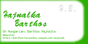 hajnalka barthos business card